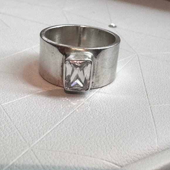 💎Stunning Vintage .925 Sterling Silver Ring with Clear Square Pave Crystal 💎 - Picture 7 of 16